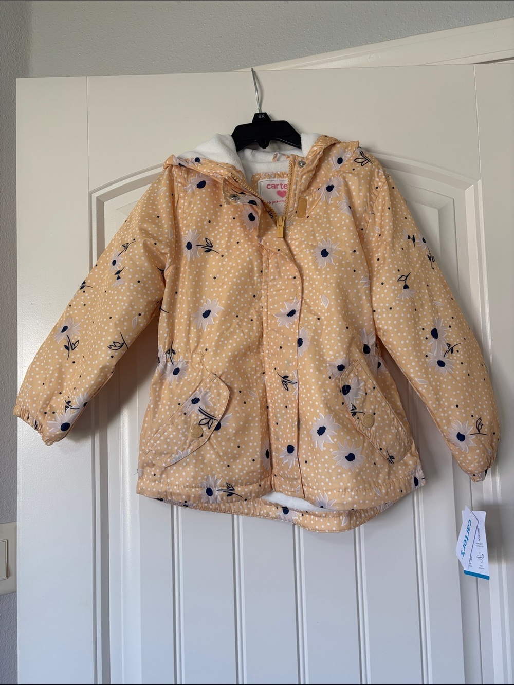 Toddler Carter's Yellow Floral Hooded Puffer Jacket
